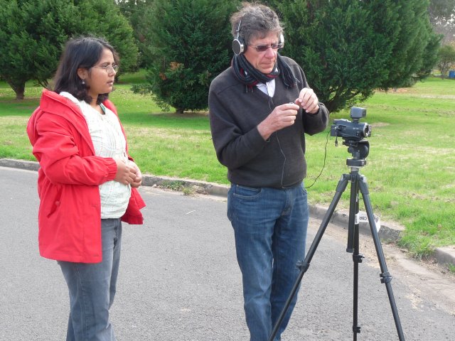 Peter Read & Sheena Kitchener filming at Belgenny Farm, Camden